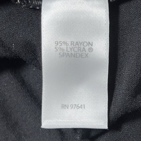 J. Jill Wearever Collection Midi Dress Womens Sz PL Black Printed Elastic Waist - Picture 7 of 11